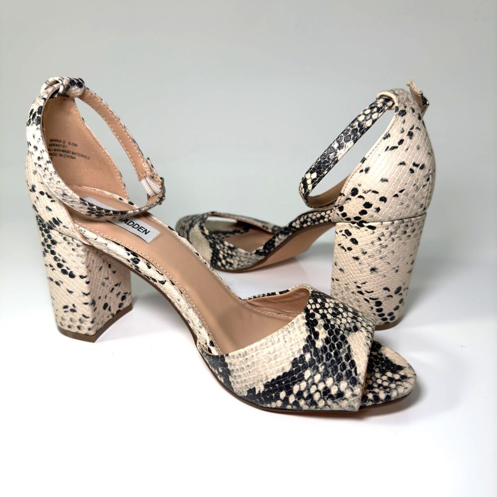 Steve Madden Shoes Sandals Women's 8.5M Mirna-S Animal Print Snake Scales Print